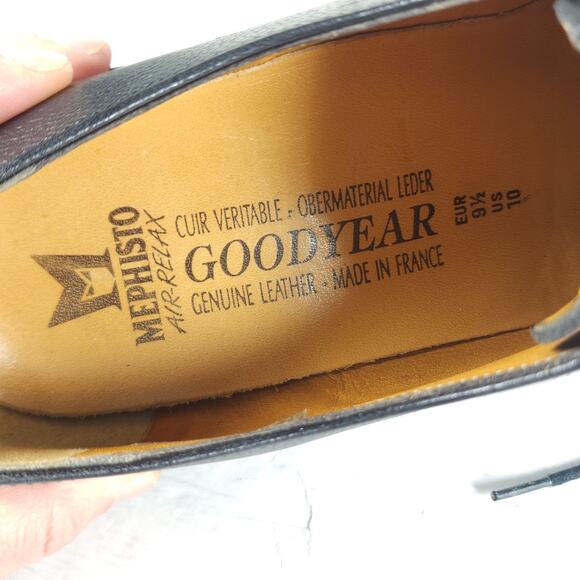 Mephisto Men's Phoebus US10 Black Leather Goodyear-Welt Comfort Dress Shoes - Picture 13 of 16